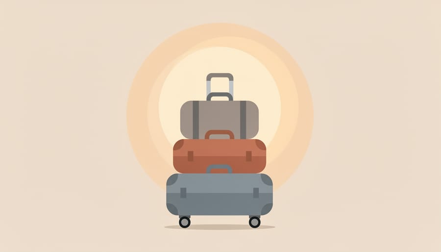 Suitcases placed near an airport window with warm light, suggesting readiness during travel disruptions